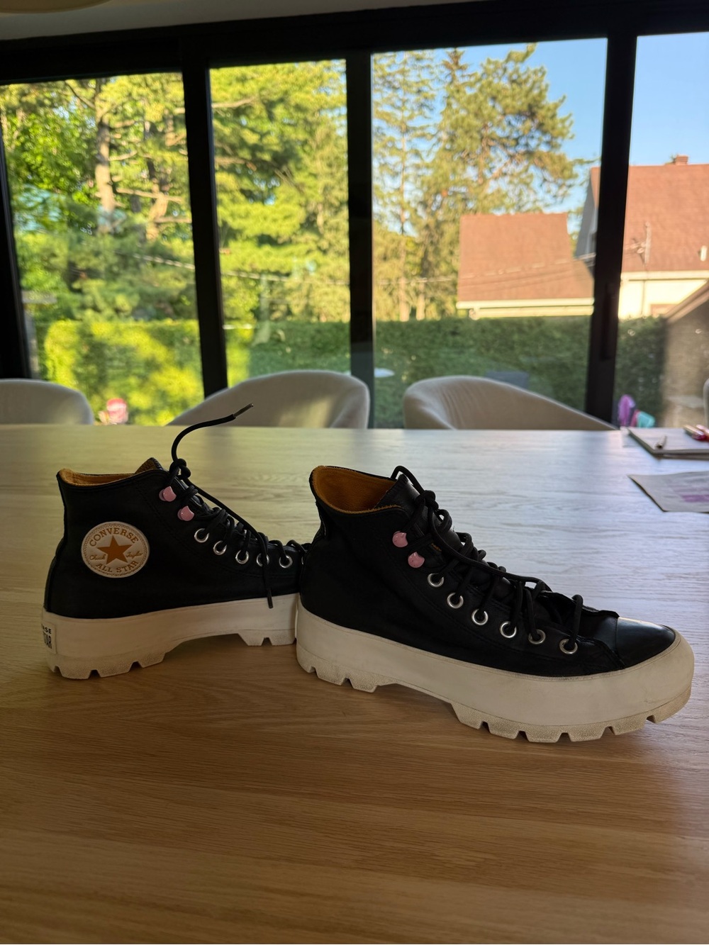 Converse Black High-Top Platform Sneakers with White Sole